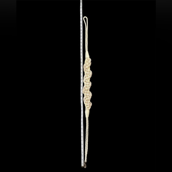 Gold Ivory Pearl Knot Cummerbund Boho Obi Belt NWOT - Picture 6 of 6